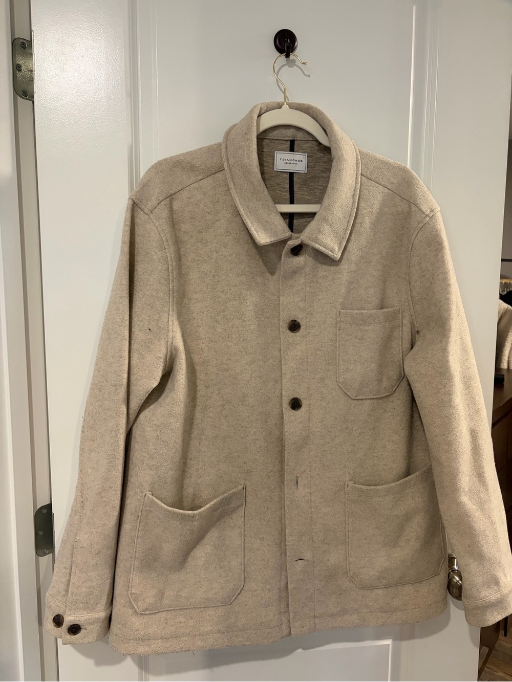 7 Diamonds Men's Beige Pea Coat